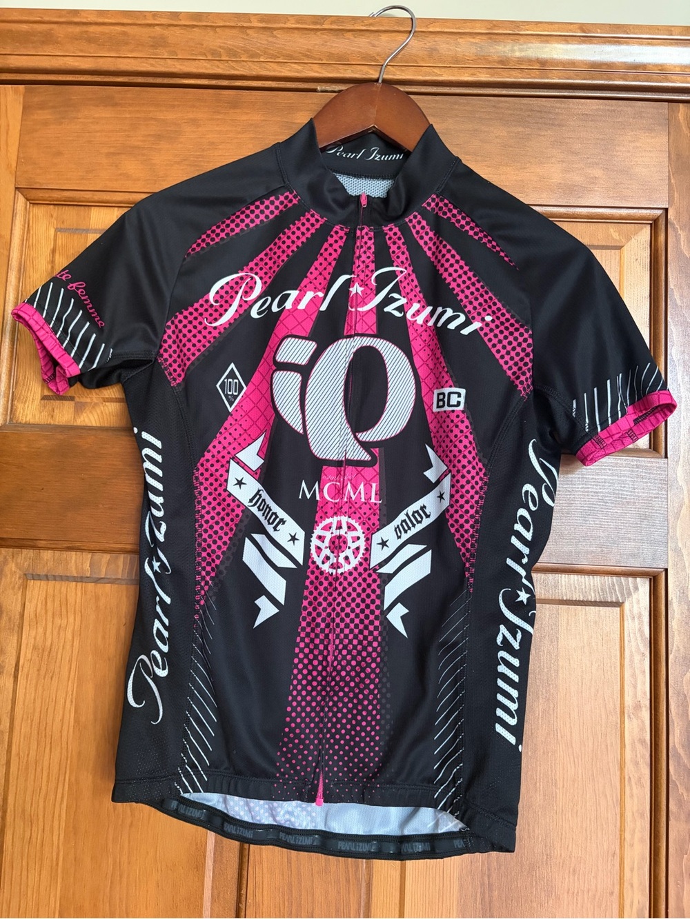 Pearl Izumi Sz M Short Sleeve Women's Cycling Jersey Full Zip Back Pockets Bike